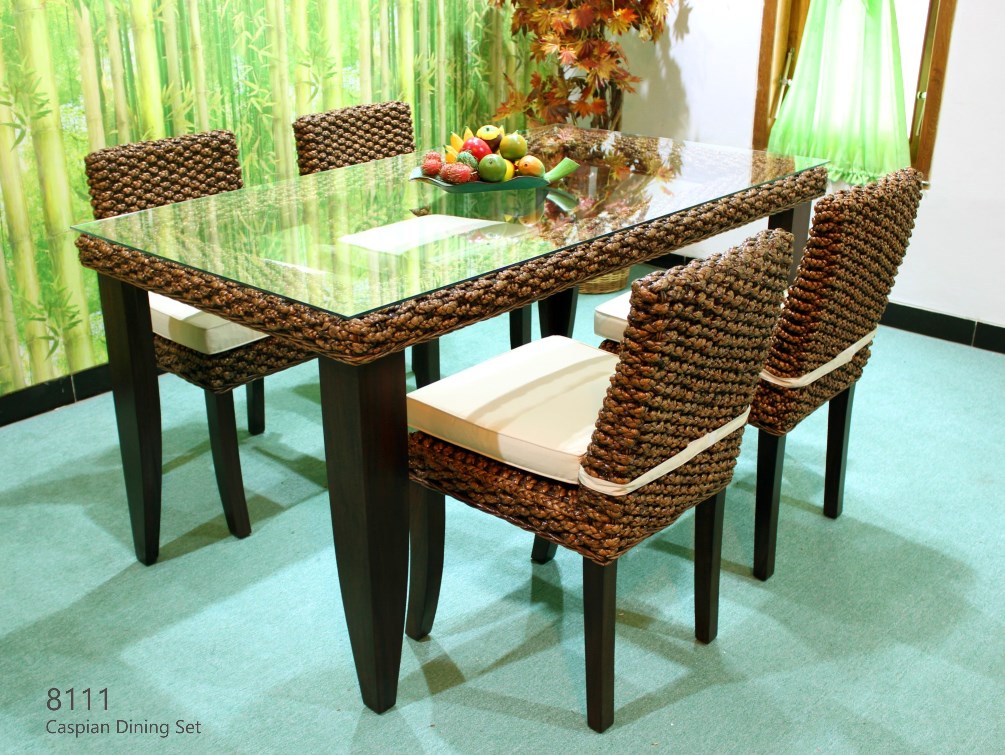 Caspian Rattan Dining Set Furniture For Hotel